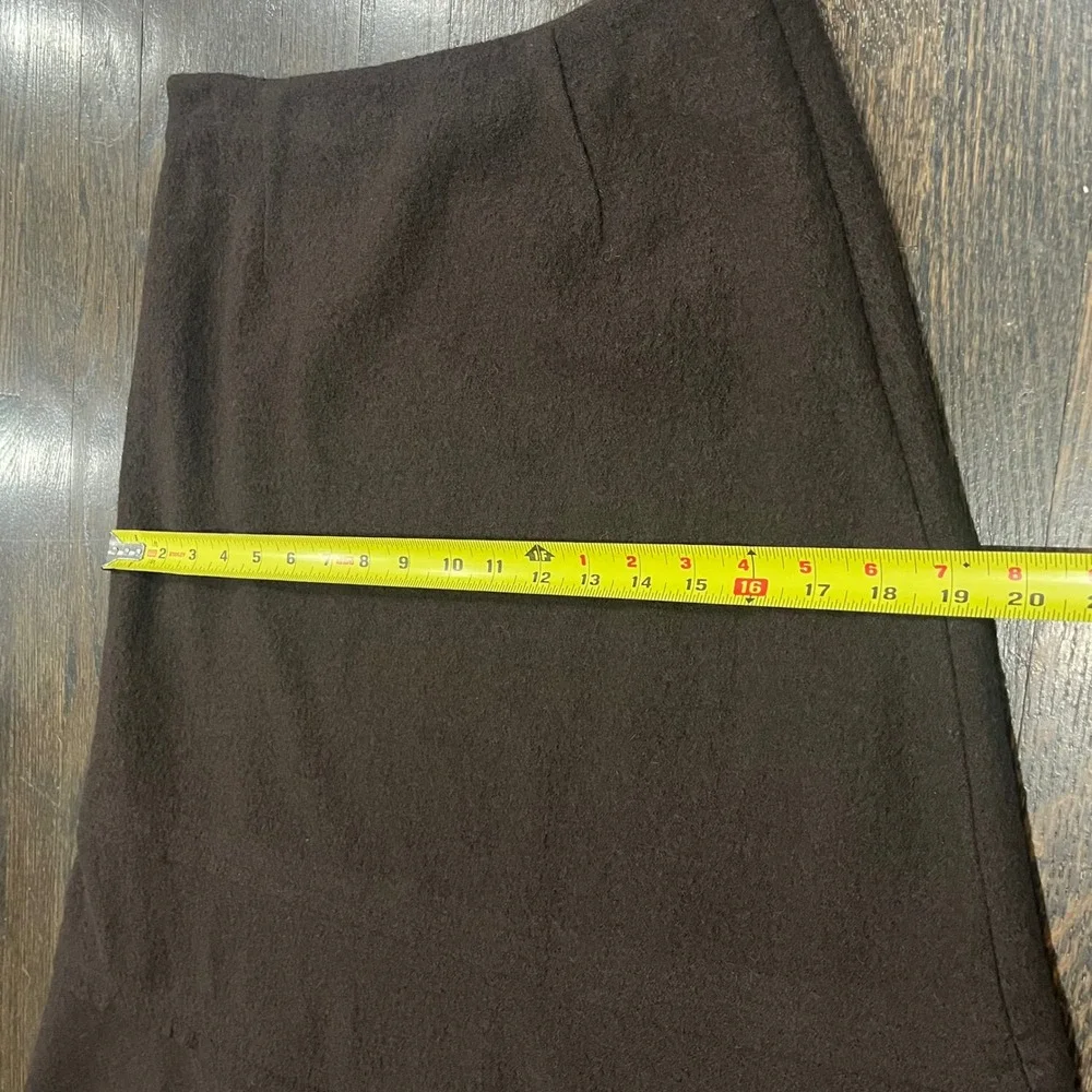 Harold's Wool A-Line Skirt Womens 2 Brown Tiered Ruffle Hem Midi Academia Career
